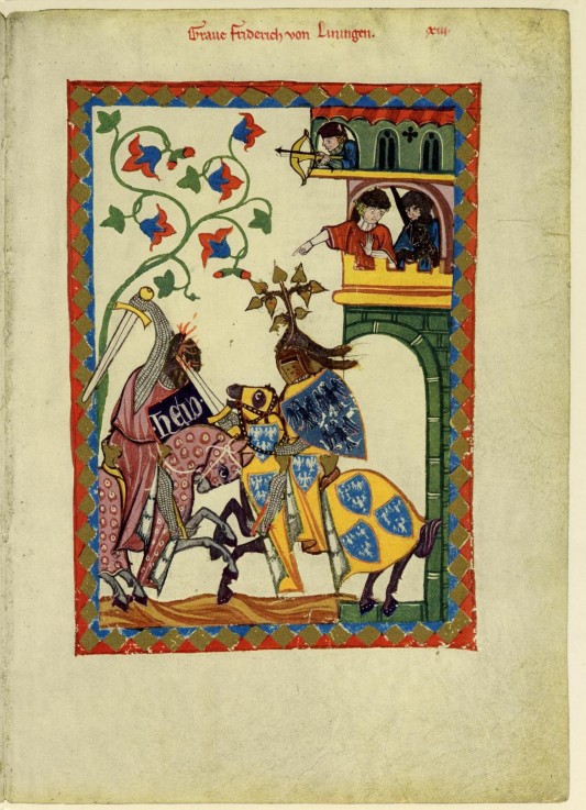 Count Friedrich II von Leiningen (From the Codex Manesse) od Unbekannter Künstler
