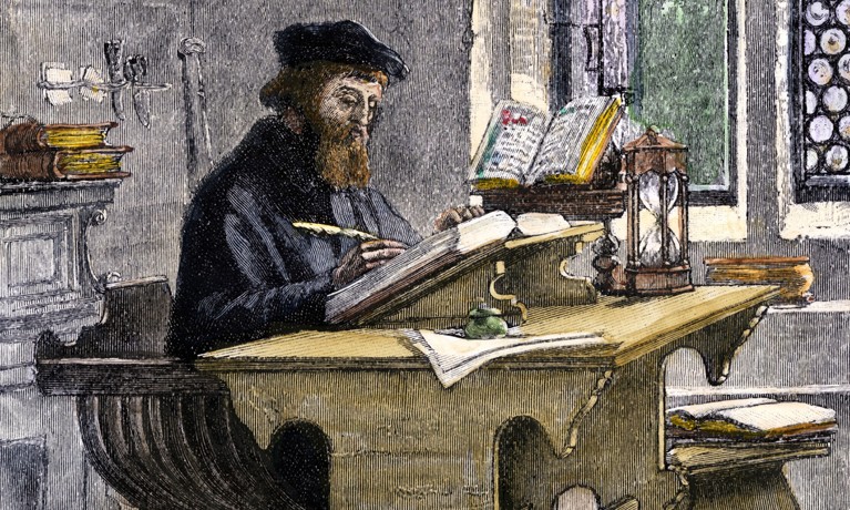 John Wycliffe at work od Unbekannter Künstler