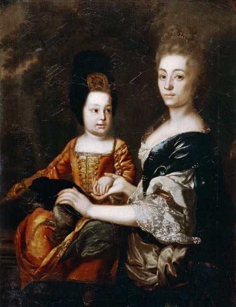 Portrait of the Tsar of Russia Ivan VI Antonovich (1740-1764) with lady-in-waiting Julia von Mengden od Unbekannter Künstler