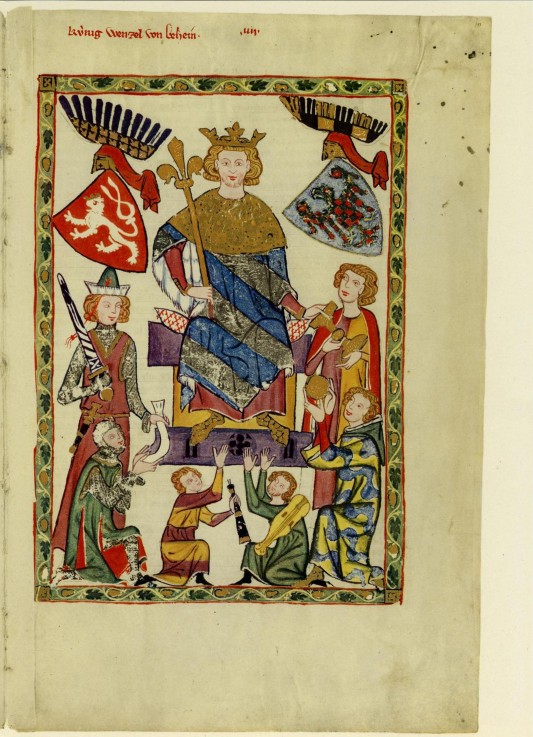 King Wenceslaus II of Bohemia (From the Codex Manesse) od Unbekannter Künstler