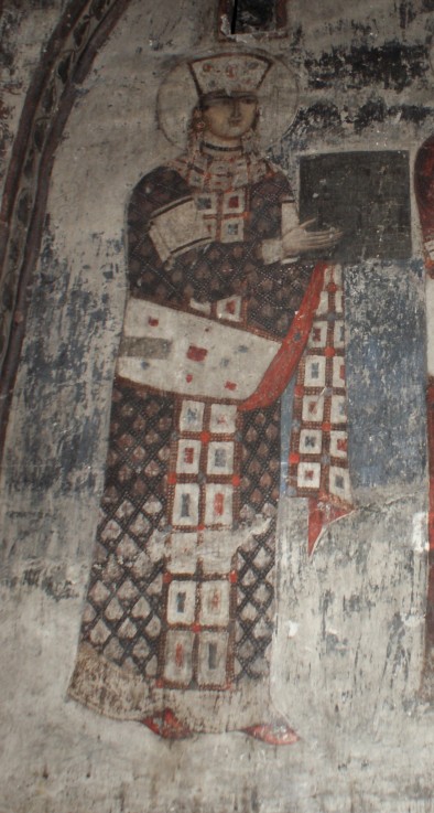 Queen Tamar of Georgia (Fresco in a cave church) od Unbekannter Künstler