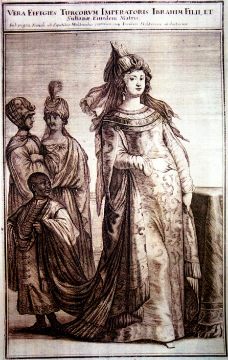 Mehpeyker Sultan with her court servants od Unbekannter Künstler