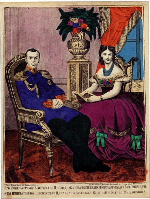 Crowne prince Alexander Alexandrovich with Princess Maria Feodorovna od Unbekannter Künstler