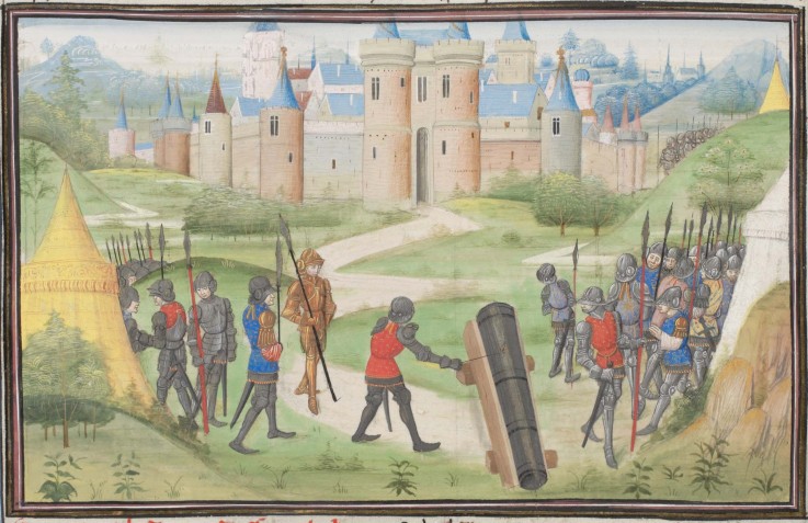 Camp of the Crusaders near Jerusalem. Miniature from the "Historia" by William of Tyre od Unbekannter Künstler