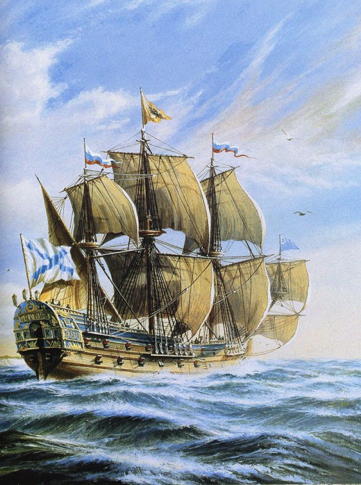 Russian ship of the line Poltava, 1712 od Unbekannter Künstler