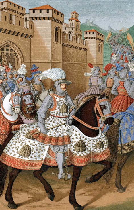 Louis XII of France riding out with his army to chastise the city of Genoa, 24 April 1507 od Unbekannter Künstler