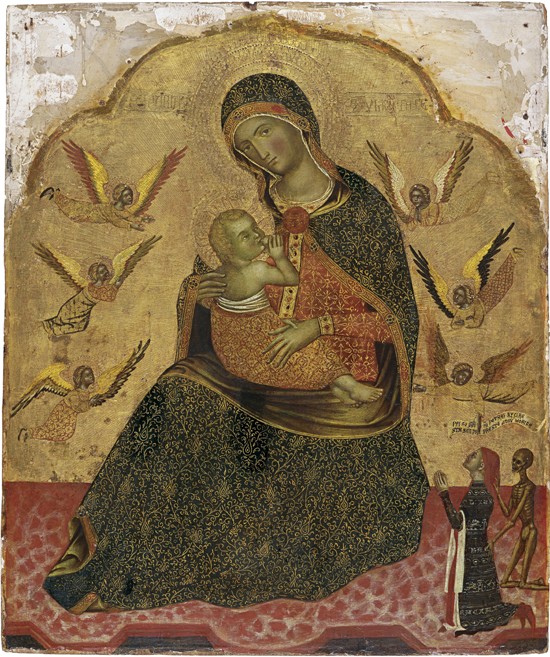 The Virgin of Humility with Angels and a Donor od Unbekannter Künstler