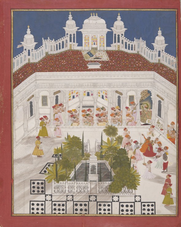 Maharana Ari Singh worshipping in his palace od Unbekannter Künstler