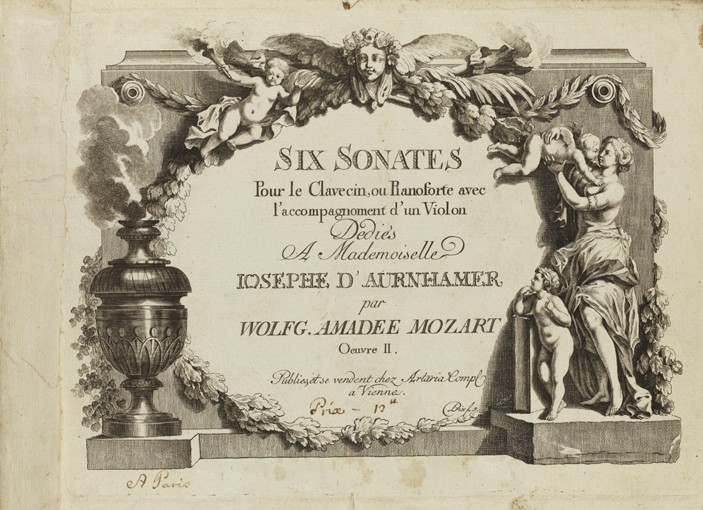 Mozart: Six sonates pour le clavecin ou pianoforte avec l'accompagnement d'un violon dediés a Mademo od Unbekannter Künstler