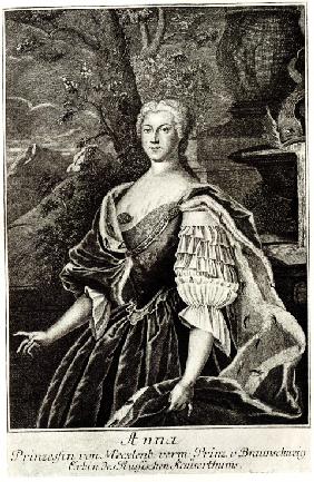 Portrait of Princess Anna Leopoldovna (1718-1746), tsar's Ivan VI mother