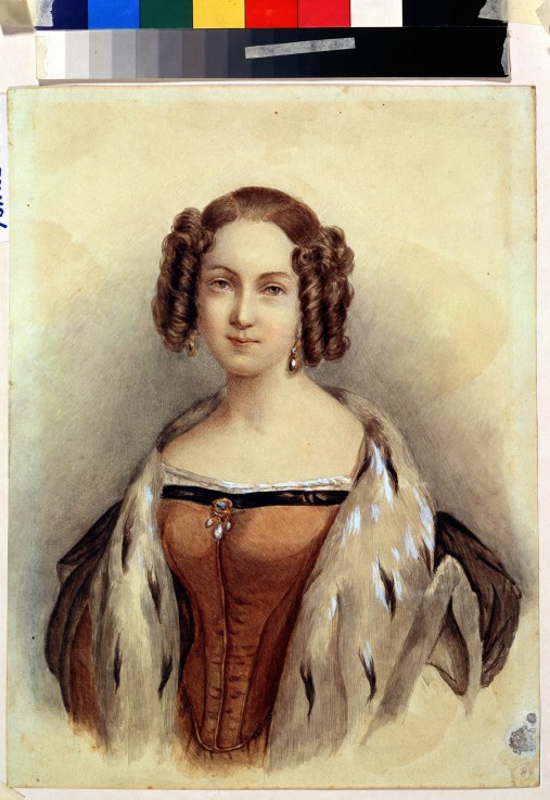 Portrait of Princess Marie of Hesse and the Rhine (1824-1880), future Empress of Russia od Unbekannter Künstler