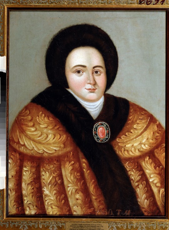 Portrait of Tsarina Evdokiya Feodorovna Lopukhina (1669-1731), the wife of tsar Peter I of Russia od Unbekannter Künstler
