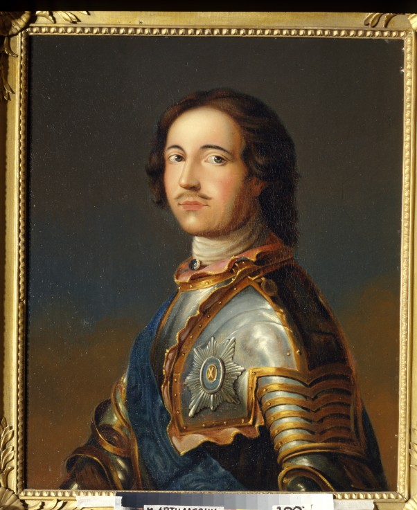 Portrait of Emperor Peter I the Great (1672-1725) in Knight Armour od Unbekannter Künstler