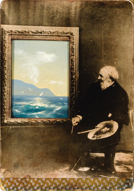 Portrait of the artist Ivan Aivazovsky (1817-1900) od Unbekannter Künstler