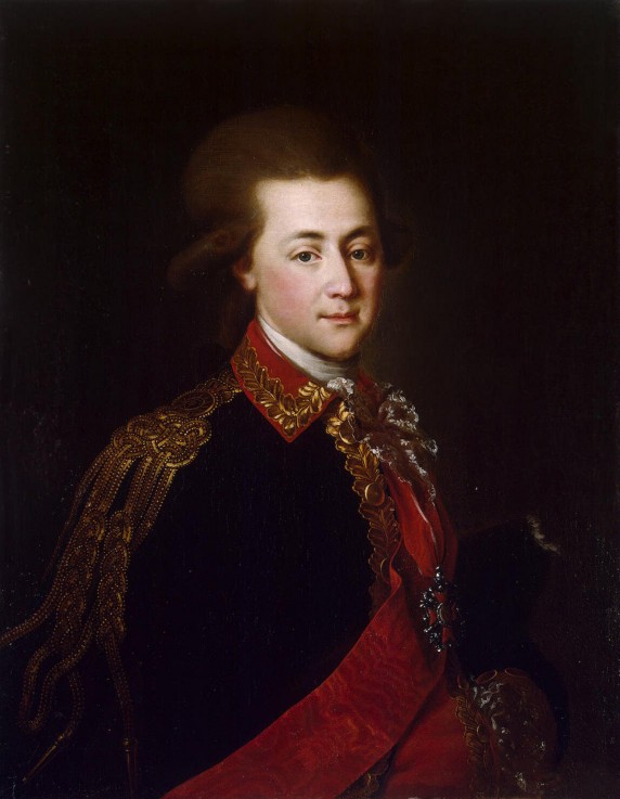 Portrait of the palace-aide-de-camp Alexander Lanskoy, the Catherine II' favorite od Unbekannter Künstler
