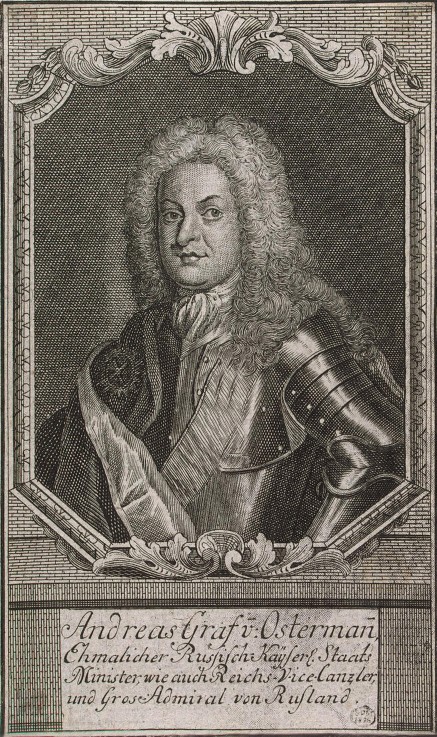 Portrait of Vice-Chancellor Count Heinrich Johann Friedrich (Andrei) Ostermann (1687-1747) od Unbekannter Künstler