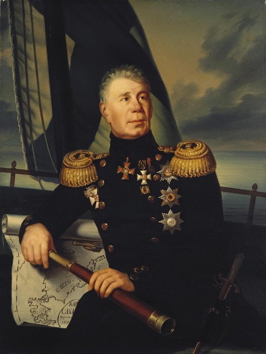 Portrait of Admiral Ivan (Adam) Krusenstern (1770-1846) od Unbekannter Künstler