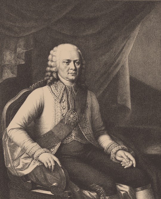 Portrait of Admiral Vasily Alexeyevich Myatlev (1694-1761) (After Józef Oleszkiewicz) od Unbekannter Künstler