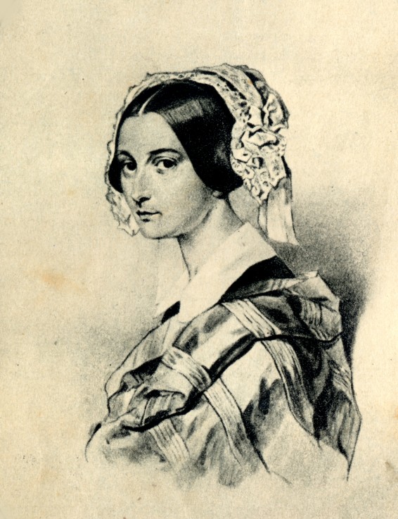 Portrait of Alexandra Smirnova-Rosset (1809-1882). After a drawing by P. Sokolov od Unbekannter Künstler
