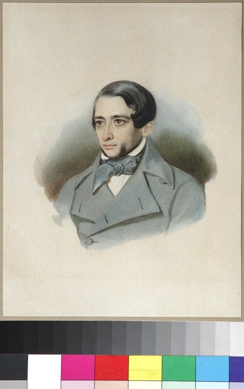 Portrait of Andrey Alexandrovich Krayevsky (1810-1889) od Unbekannter Künstler