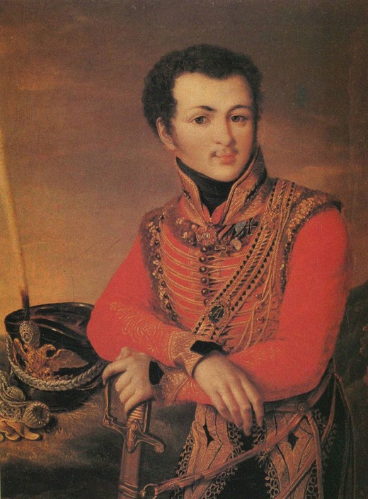 Portrait of Artemy Lazarev (1791-1813), Staff ride master of the Life-Guards Hussar Regiment od Unbekannter Künstler