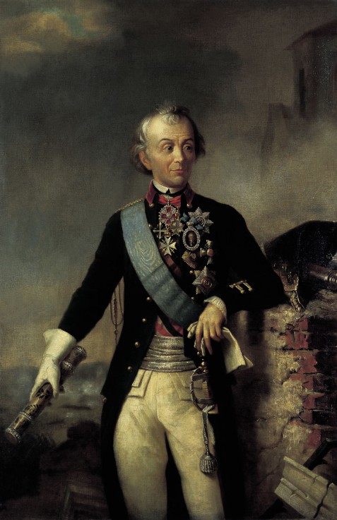 Portrait of Field Marshal Prince Alexander Suvorov (1729–1800) with a Baton od Unbekannter Künstler