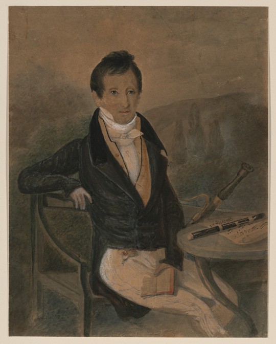 Portrait of the flute player Jean-Louis Tulou (1786-1865) od Unbekannter Künstler
