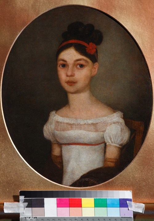 Portrait of Yelizaveta Fyodorovna Ozerova, née Zagryazyskaya (1800-1885) od Unbekannter Künstler