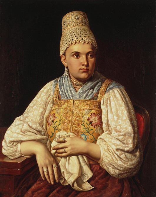 Portrait of the Merchant Woman Anna Filatova od Unbekannter Künstler