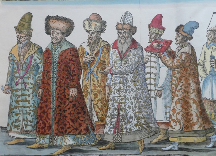 Portrait of Moscow Monarchs Ivan III, Vasili III Ivanovich, Ivan IV of Russia and entourage od Unbekannter Künstler