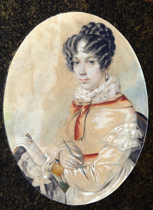 Portrait of Natalia Dmitrievna Fonvizina (1803-1869) od Unbekannter Künstler