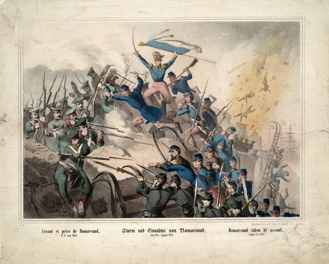 The capture of Bomarsund on August 15, 1854 od Unbekannter Künstler