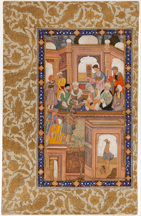 Sufi Reunion. Miniature from Nafahat al-Uns (Breaths of Fellowship) by Jami od Unbekannter Künstler