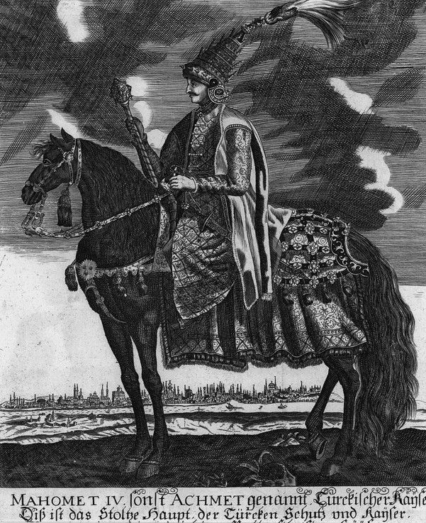 Sultan of the Ottoman Empire Mehmed IV, on horseback od Unbekannter Künstler