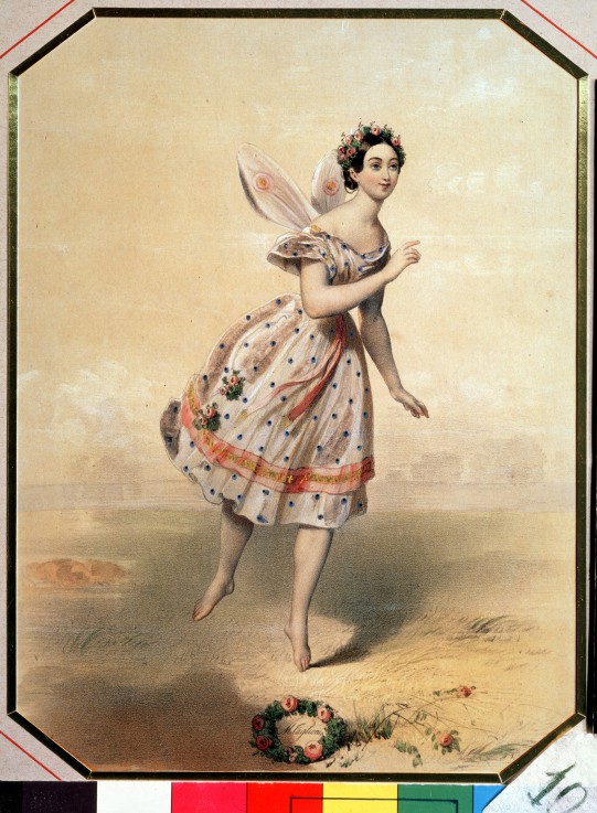 Dancer Maria Taglioni (1804-1884) in the ballet Sylphides by F. Chopin od Unbekannter Künstler