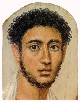 Ägypten: Mumienporträt eines jungen Mannes, c. 3. Jahrhundert n. Chr