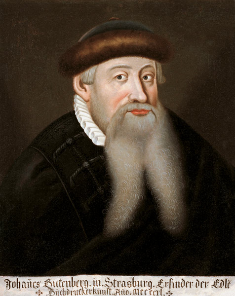 Portrait of Johannes Gutenberg od Unbekannter Künstler