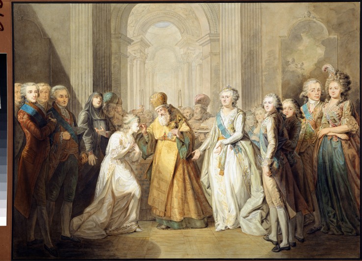 Engagement of Grand Duke Alexander Pavlovich and Princess Louise of Baden od Unbekannter Künstler