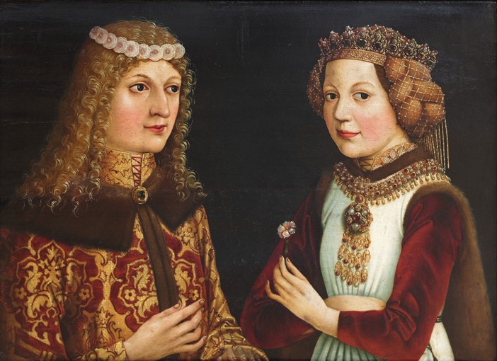 Wedding portrait of Ladislaus the Posthumous (1440-1457) and Magdalena of Valois (1443-1495) od Unbekannter Künstler