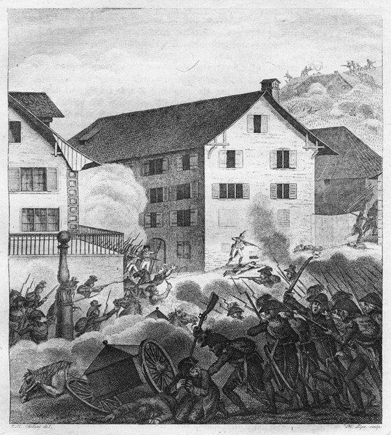 Second Battle of Zurich, Fighting scene at the Central od Unbekannter Künstler