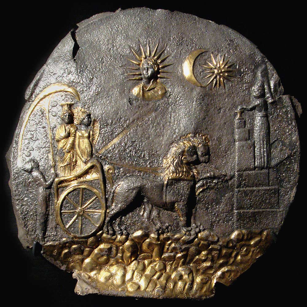 A round medallion plate describing Cybele od Unbekannter Meister