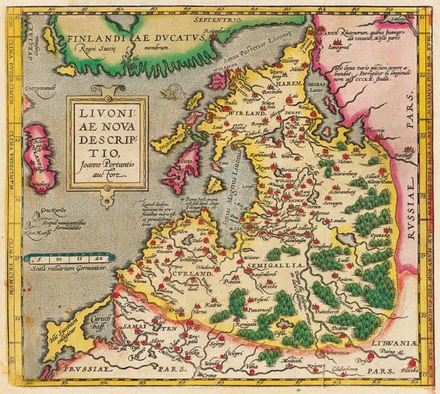 Livonia Map, Livoniae Nova Descriptio od Unbekannter Meister