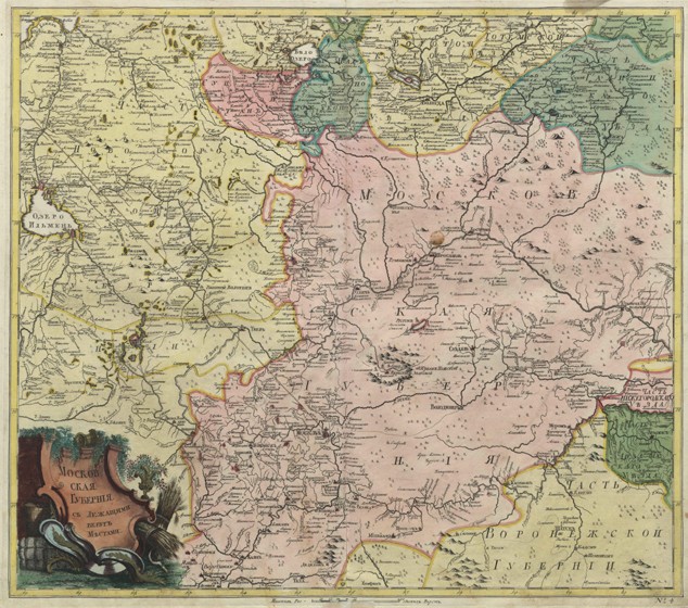 Map of Moscow governorate and parts of nearest provinces od Unbekannter Meister