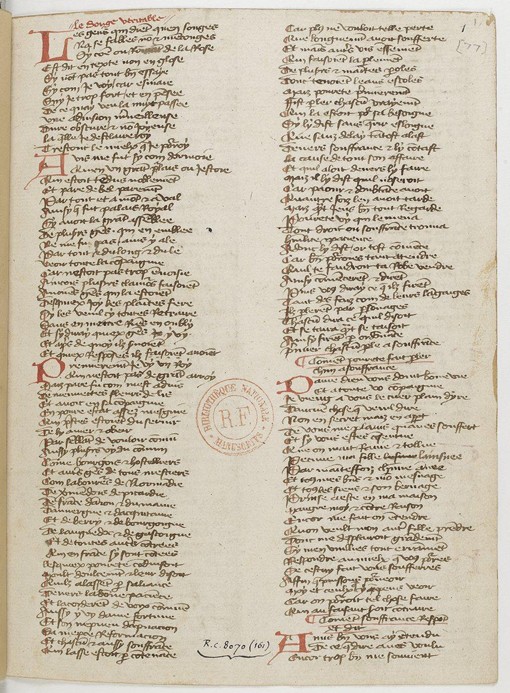 Ménagier de Paris, a manuscript page od Unbekannter Meister