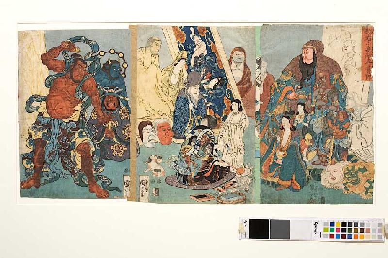 Der berühmte Linkshänder Jingoro, dem auch unter Rechtshändern keiner gleichkam od Utagawa Kuniyoshi