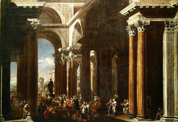 An Architectural Capriccio with a Roman Sacrifice (oil on canvas) od V. Codazzi