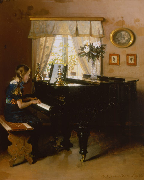 The piano lesson od Valdemar Vincent Kornerup