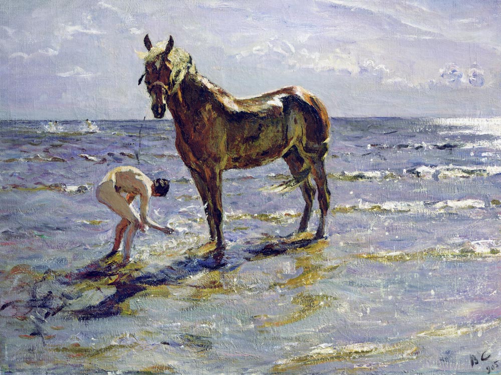 Bathing the horse od Valentin Alexandrowitsch Serow