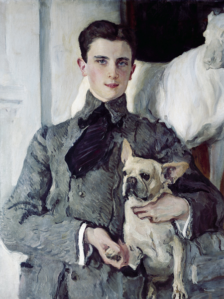 Portrait of Prince Felix Yusupov, Count Sumarokov-Elston (1887-1967) with a dog od Valentin Alexandrowitsch Serow