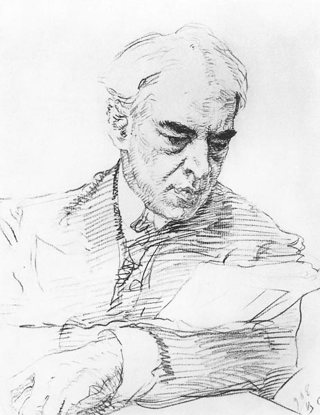 Portrait of the Regisseur Konstantin S. Stanislavsky (1863-1938) od Valentin Alexandrowitsch Serow